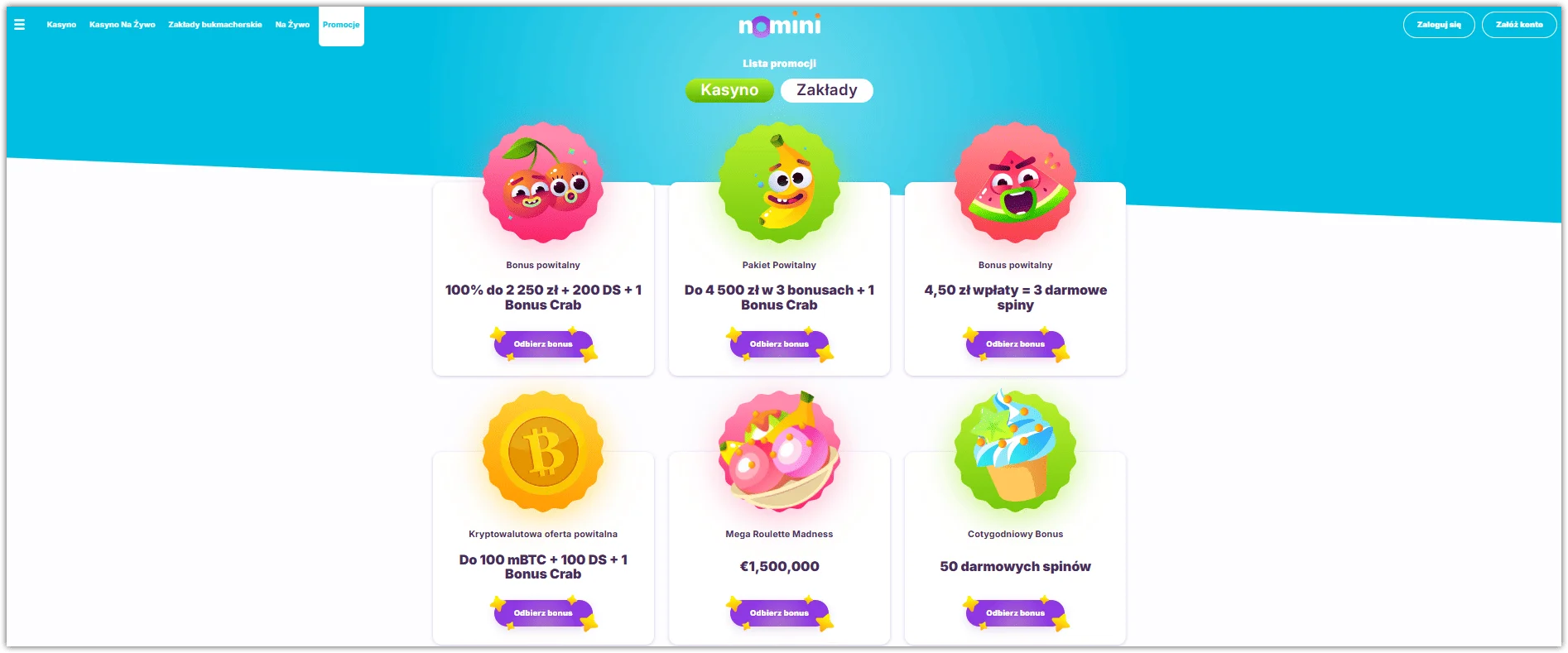Nomini Casino bonusy