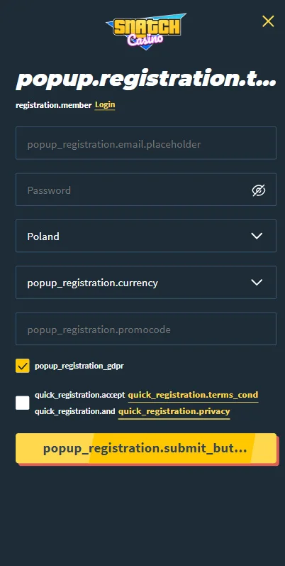 snatch casino login